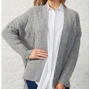 Ireland Eye Brome Batwing Diamond Cardigan Knit‎ Wool Blend Gray Size L
